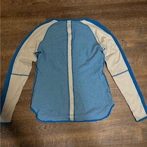 lululemon athletica Blue and Cream Long Sleeve Top